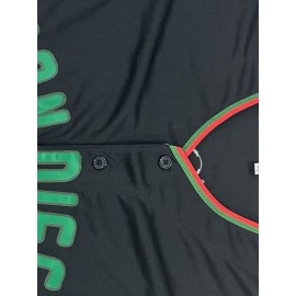 Stitched #23 Black Baseball Jersey Letter Embroidery V Neck Short Sleeve Baseball Shirt, Breathable Button-Up Sports Uniform For Training Competition Party