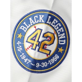 Men's Black Legend & #42 Baseball Jersey T-Shirt - Loose Fit V-Neck Button-Up, Breathable Polyester for Outdoor Sports, Training, Casual Wear & Parties (S-3XL)