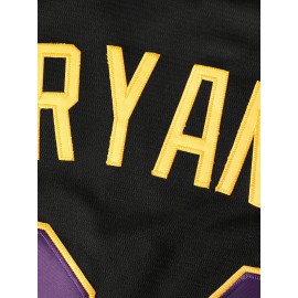 All Stitched #24 Black Baseball Jersey Embroidery V Neck Short Sleeve Baseball Shirt, Breathable Button-Up Sports Uniform For Training Competition Party