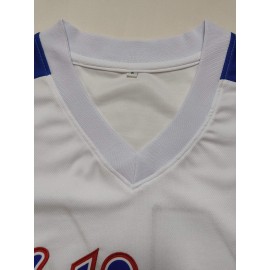 Men's #44 Baseball Jersey - Color Block V-Neck Short Sleeve, Loose Fit Breathable Fabric for Training, Competition & Casual Wear | All-Season Machine Washable Sportswear, Outdoor Activity Apparel, Sporty Vneck Style, Comfortable Sports Clothing