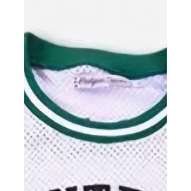 Men's #3 Montrose Christian Basketball Jersey - Breathable, Embroidered Polyester, White & Green with Round Neckline, Sizes S-3XL - Perfect for Team Sports, Casual Wear & Training, Basketball Accessories