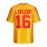 Men's Retro LAFLEUR 16 Football Jersey, Yellow Polyester V-Neck Sports Shirt with Lettering, Non-Stretch Knit Fabric for Training, Hiking & Casual Wear - Four Seasons Adult Uniform