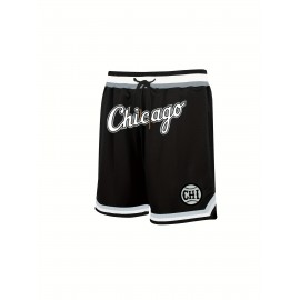 Men'S CHICAGO Print Basketball Jersey Shorts For Competition Party Training
