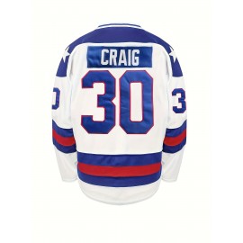 Men'S #30 White Ice Hockey Jersey Embroidered Stitching Ice Hockey Jersey Breathable Pullover S-XXXL