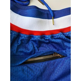 Men'S Casual Basketball Shorts, Letter Embroidered Design, Men'S Summer Breathable Quick Dry Sports Shorts