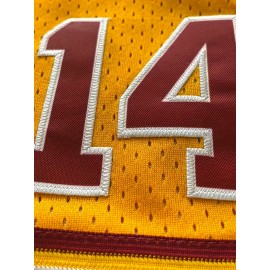 Yellow Pocket Basketball Men'S Sports Shorts # 14 Breathable Letter Embroidered Fashion Street Basketball Shorts