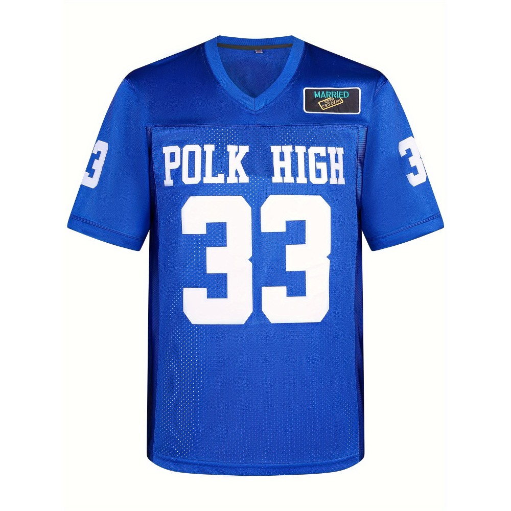 Al Bundy 33 Polk High Football Jersey, Blue Shirt 90S Hip Hop Clothing Movie Football Jersey