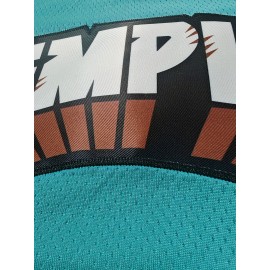 Men'S #12 Embroidered Basketball Jersey - Breathable, Stretch Fabric, Sleeveless Sports Uniform for Training, Competition & Casual Wear, Teal Color with White & Orange Accents, Streetwear Clothing | Athletic Style | Embroidered Details