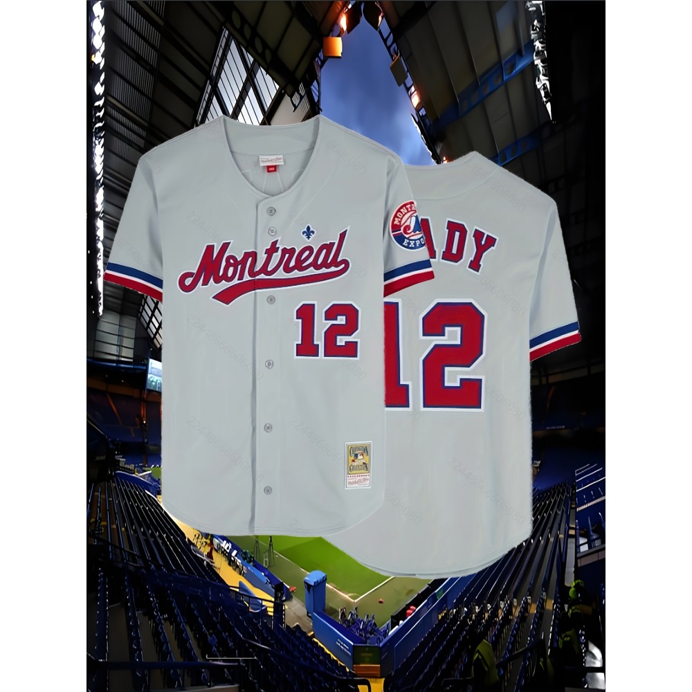 12 Men'S Baseball Jersey Sports Training Jersey Gray Breathable Comfortable Shirt S-3XL