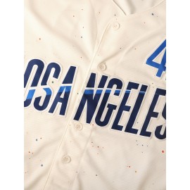 Men's # 1653.54 inch White Baseball Sweatshirt Suitable for Training Team Sports Competitions In Spring, Summer, Autumn, Wearing Size S-3XL