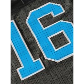 Men's #16 Black American Football Jersey - Breathable & Embroidered V-Neck, Loose Fit Polyester Sports Top for Team Training & Casual Wear, Football Gear