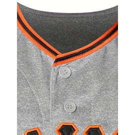 Men's #24 Gray V-Neck Baseball Jersey - Breathable Polyester Loose Fit Sports Top with Button Closure, Letter & Number Design, Micro Elastic for Training, Beach, Hiking, Casual Wear (Sizes S-3XL)