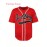Men's #10 Red Baseball Shirt - V-Neck Button-Up Design with BAD BOY & PINESTRIP POWER Logos, Loose Fit Team Uniform for Games, Training, Casual Wear (Sizes S-3XL)