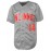 Stitched #14 Grey Baseball Jersey Red Letter Embroidery V Neck Short Sleeve Baseball Shirt, Breathable Button-Up Sports Uniform For Training Competition Party
