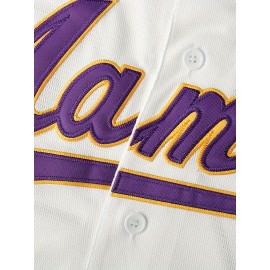 All Stitched #24 White Baseball Jersey Embroidery V Neck Short Sleeve Baseball Shirt, Breathable Button-Up Sports Uniform For Training Competition Party