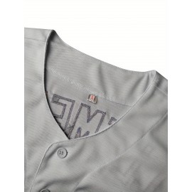 Stitched 21 Black Grey Beige White Baseball Jersey Embroidery V Neck Short Sleeve Baseball Shirt, Breathable Button-Up Sports Uniform For Training Competition Party