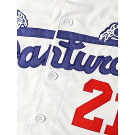 Stitched 21 Black Grey Beige White Baseball Jersey Embroidery V Neck Short Sleeve Baseball Shirt, Breathable Button-Up Sports Uniform For Training Competition Party