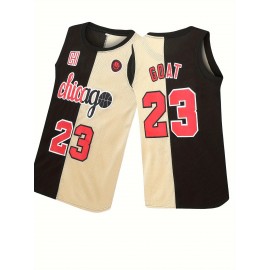 90s Representative Works, 23# Men'S Basketball Jersey, Embroidered Crewneck Breathable Race Training Uniform Jersey